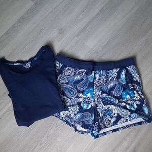 Lularoe Dream Carol Navy Blue Pajama Set